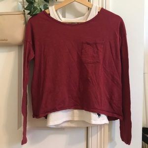 Abercrombie kids maroon long sleeve tee size 14